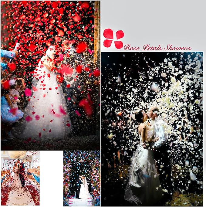 1000Pieces Rose Petals, Artificial Flower Petals Fake Rose Petals for Romantic Night,Wedding,Proposal Anniversary Flower Decorations(Tiff Blue)