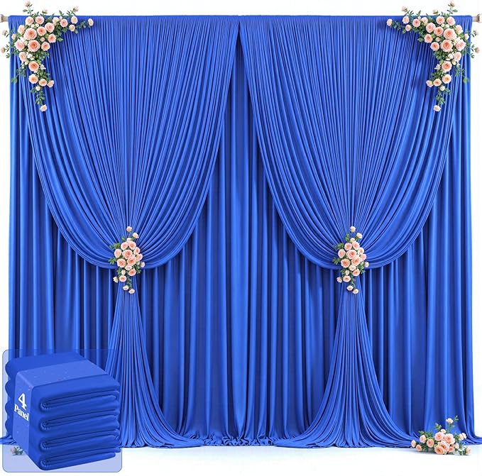 20ft x 12ft Royal Blue Backdrop Curtains Wrinkle Free Backdrop Curtain for Wedding Parties Blue Fabric Backdrops Drapes Back Drop Cloth Bridal Shower Stage Curtains Wedding Decorations for Reception