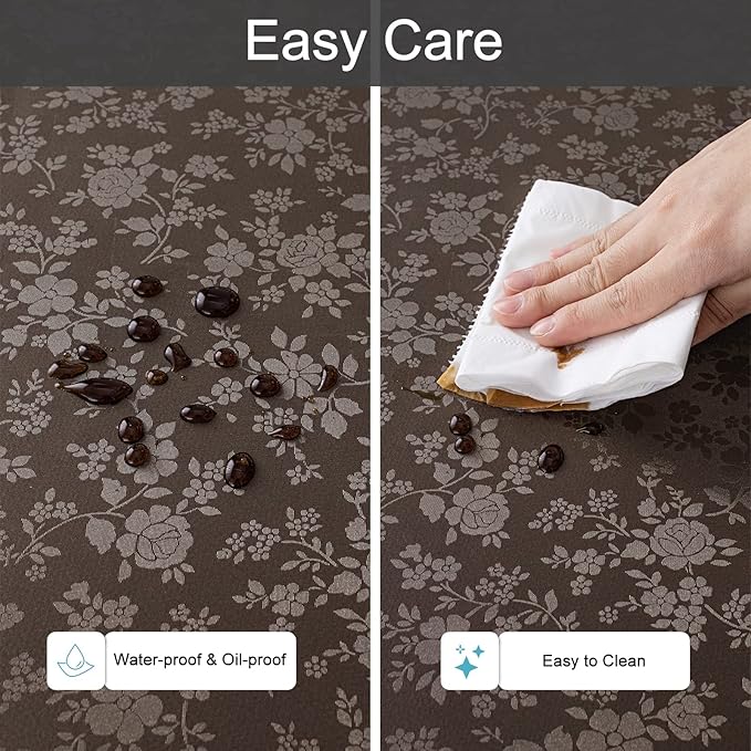 Smiry Rectangle Table Cloth, Waterproof Heavy Duty Vinyl Tablecloths, Wipeable Washable Table Cover for Kitchen and Dining Room (Coffee, 60" X 84")