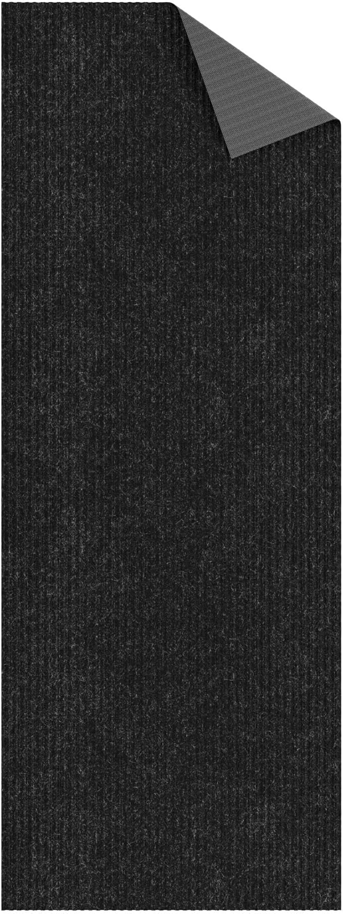 Ottomanson 3'11" x 10' Hallway Runner with Scraper Pile - Extra Durable Non-Slip Rug Mat for Indoor & Outdoor Use - Ideal for Kitchen, Entryway & Garage - High-Traffic Carpet, Black