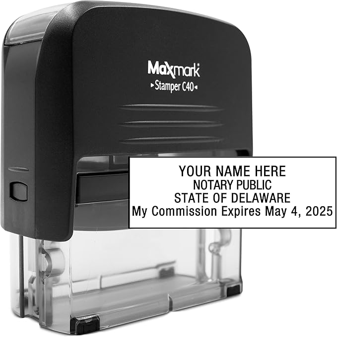 Notary Stamp for State of Delaware - Self Inking Stamp, Customize Online