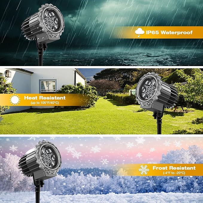 Halloween Light Projector Outdoor - LED Holiday Projector Lights with Auto Timer and Waterproof Design for Indoor Outdoor Yard, Patio, Garden, Party Decor