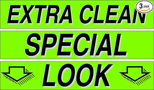 Ez-line Vinyl Windshield Stickers 3 Dozen 15 Inch Chartreuse Slogan Dealership Pro Pack for Car Lots (EZ115-Pack5)