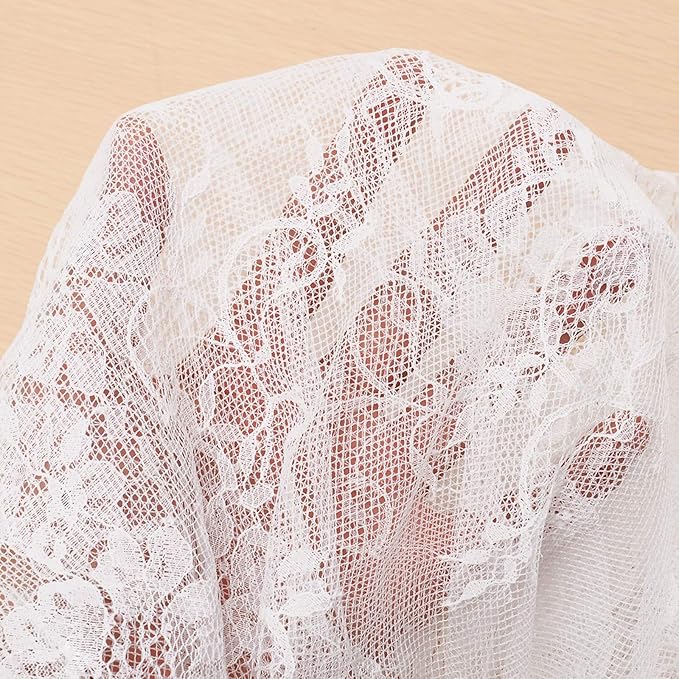 Lace Tablecloth White Wedding Tablecloths 60x120 Inch Vintage Rustic Farmhouse Table Fabric for Romantic Wedding Table Decorations