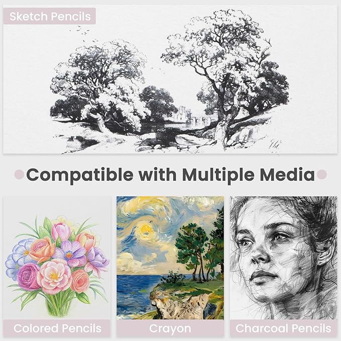 Cute Sketch Book for Kids Ages 8-12 Girls, 1 Pack-100 Sheets Purple Sketch Book 9x12, 68lb/100gsm Cute Sketchbook for Girls, Spiral Sketch Pads for Drawing, Art Supplies for Teens.
