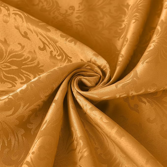 SASTYBALE Square Jacquard Tablecloth Washable Spill Proof Wrinkle Resistant Damask Table Cloth, Soft Polyester Table Cover for Kitchen Parties Farmhouse, Amber 52×52 Inch