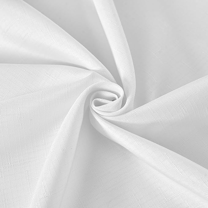 Fitable Faux Linen Round Tablecloths 60 Inches - 2 Pack Textured Table Clothes Faux Burlap Table Covers for Kitchen, Dining Room, Party, Farmhouse, Outdoor (Great for 20"-48" Round Tables, White)