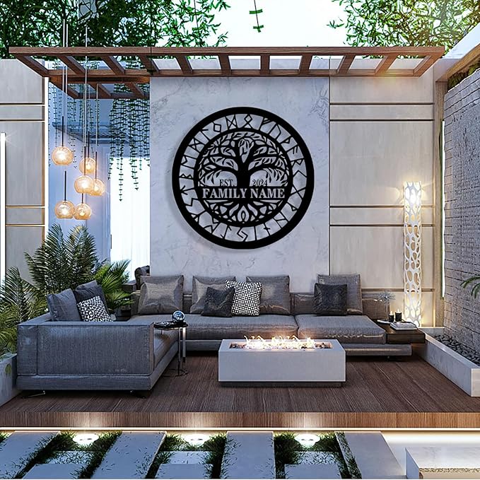 Personalized Tree of Life Metal Sign Wall Art Decor, Custom Wedding Gifts for Couples, Custom Family Name Sign, Christmas Valentine's Day Housewarming Gifts