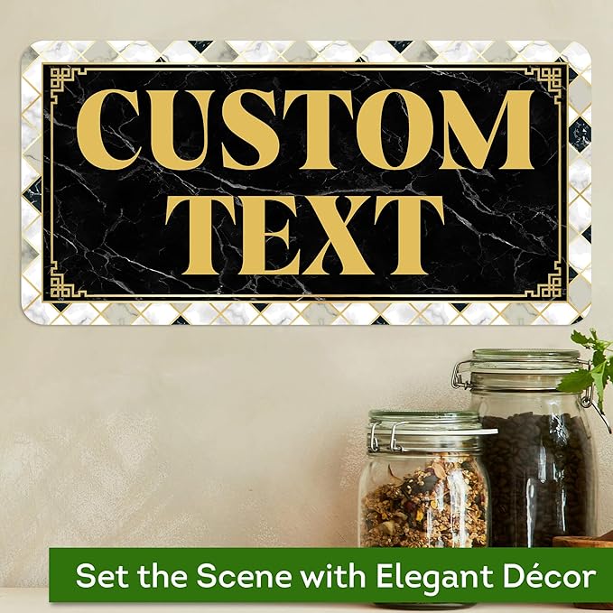 Custom Sign, Custom Street Sign, 11 Font Colors, 13 Font Styles, 4 Hole Options, 22 Sizes, 6x12 Inches, Rust Free DiBound, Fade Resistant, Made in USA by My Sign Center (Marble Tile)
