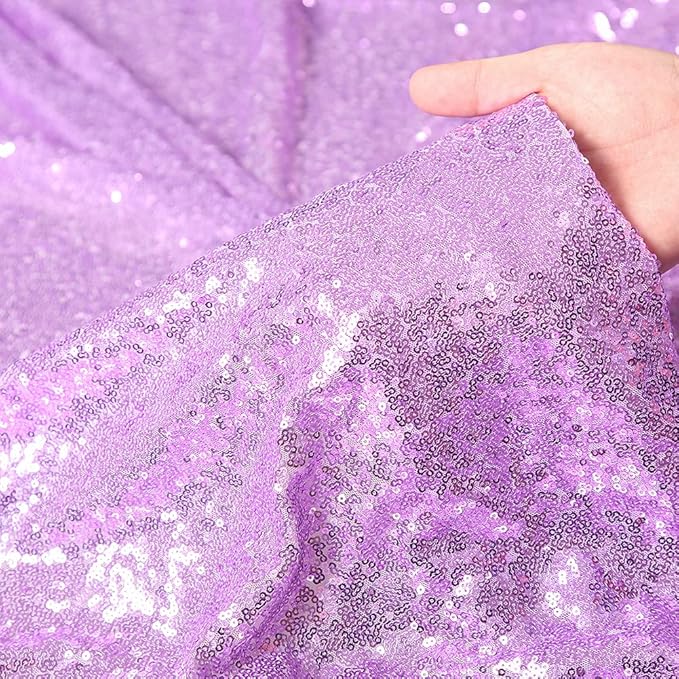 SquarePie Sequin Backdrop Curtain 2 Panels 2FT x 8FT Lavender Background for Wedding Party Christmas