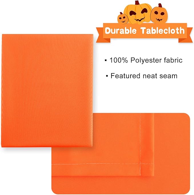 Hiasan Pumpkin Orange Tablecloth for Rectangle Tables - Waterproof and Spillproof Washable Fabric Table Cloth for Dining Room Kitchen Party, 60 x 102 Inch