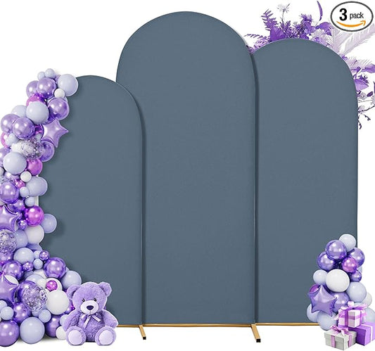 Wedding Arch Cover Spandex Arch Backdrop Cover (7.2FT,6.6FT,6FT) Set of 3 Arch Stand Cover Arch Covers Stretchy Backdrop for Wedding Birthday Party Decoration Baby Shower (Blue)