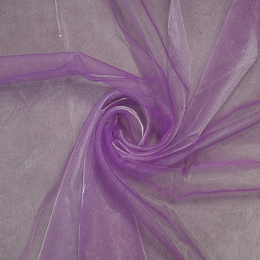 VDS Light Purple Organza Fabric, 40 Yards Continuous, 45” Wide, Wedding Party Decoration Iridescent Crystal Sheer Shiny Organza Tulle Bridal Dress DIY Crafts Costume Sewing Backdrop Arch Cloth