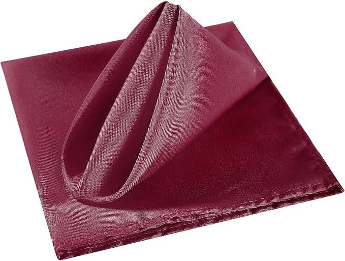 Cloth Napkins 20x20 inch Washable Polyester Dinner Napkins Soft Table Napkins for Wedding Party Dining Banquet(Burgundy,25PCS)