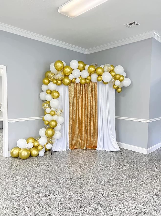 Gold Sequin Backdrop Curtains 2 Panels 2FTx8FT Glitter Gold Drapes Photo Backdrop Party Wedding Baby Shower Curtain Sparkle Photography Background