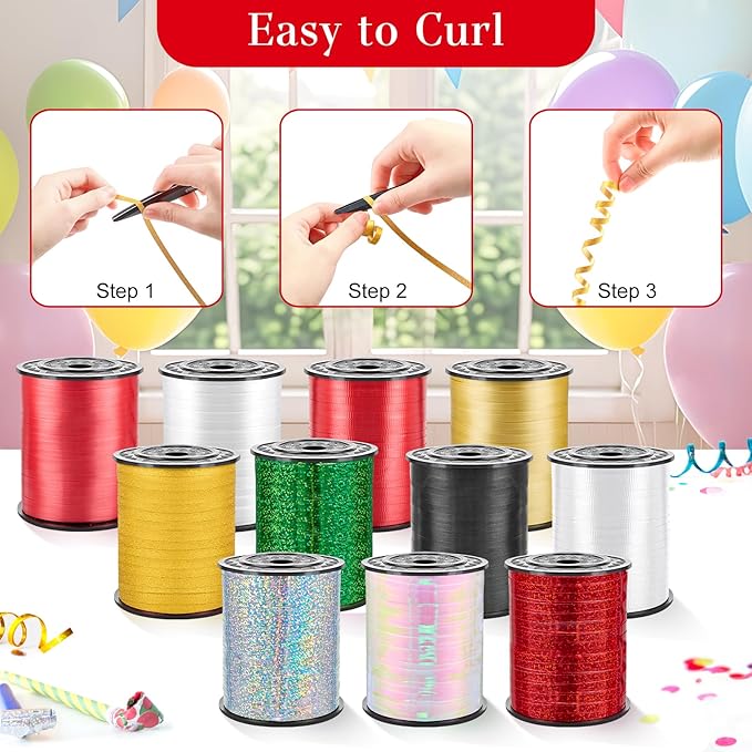 500 Yards Red Curling Ribbon-Balloon String-Balloon Ribbon Texture Roll for Party Decoration, Gift Wrapping, Wedding, Art Crafts, Florist Flower