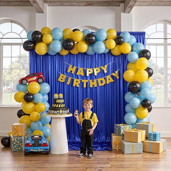 10x10ft Thick Royal Blue Glitter Backdrop Curtain Panels for Parties, Wrinkle Free Sequin Sparking Photo Backdrop Drapes, 2 Panels 5x10ft Shimmer Back Drop Cloth for Wedding Birthday Photography