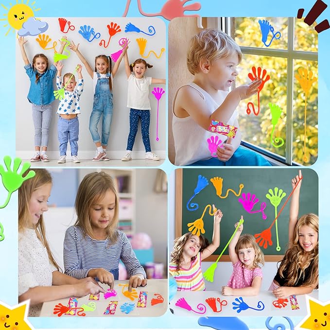 Bulk Toys Gifts for Kids Prizes (60 PCS), Halloween Large Sticky Hands & Feet Party Favors Supplies for Toddlers, Classroom Birthday Pinata Goodie Bag Stuffer Fillers Non Candy Treats for Boys Girls