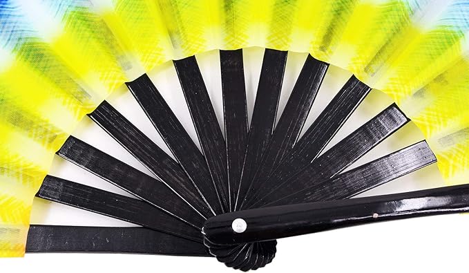 Amajiji Large Folding Hand Rave Fan Popping Fan for Line Dancing Clacking Fans for Boots On The Ground Dance,Party,Decoration,Festival (Ａperture)