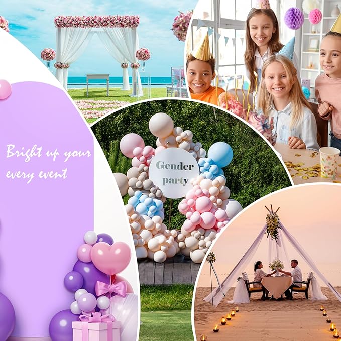 LEBENGURU Upgraded 5FT Wedding Arch Cover, Purple Spandex Fitted Arch Backdrop Cover, Round Top Chiara Stand Covers for Birthday Party Baby Shower Banquet Balloon Décor
