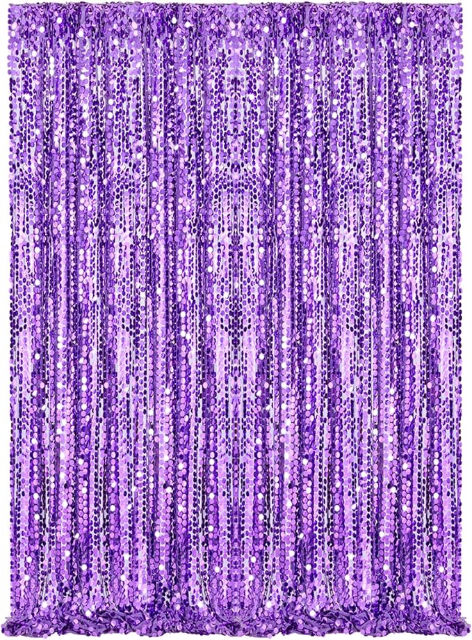 Purple Backdrop 4x8FT Backdrop Curtain for Parties 18MM Sequins Background Fabric Drapes Wedding Birthday Baby Shower