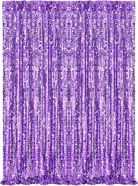 Purple Backdrop 4x8FT Backdrop Curtain for Parties 18MM Sequins Background Fabric Drapes Wedding Birthday Baby Shower