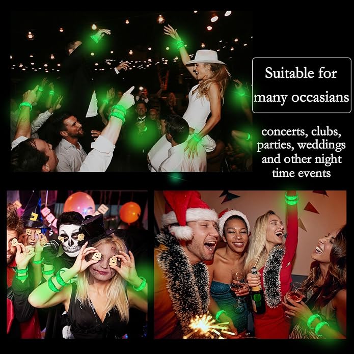 100 Pcs LED Bracelets Sound Activated with Flashing LED Strobe Music Control Light Up Bracelets for Rave, Game Prizes, Birthday Party Favor,Valentine's Day gift