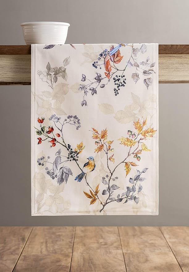 Maison d' Hermine Table Runner 100% Cotton Double Layer Table Runners 72 inches Long for Thanksgiving Christmas Decorations Home Kitchen Dining Party Wedding (Equinoxe - Beige, 14.5" x 72")