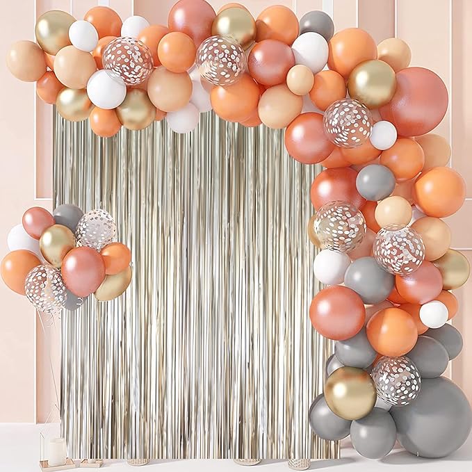 3 Pack 3.3 x 8.2 ft Matte Champagne Foil Fringe Backdrop Curtains, Gold Tinsel Streamers Party Decorations, Fringe Backdrop, Door Shimmer for Graduation, New Years Eve, Birthday Party