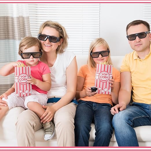 200 Pcs Paper Popcorn Bags Bulk 2 oz Large Flat Bottom Boxes Red and White Disposable Container Sleeve Movie Night Popcorn Bucket for Retro Movie Themed Party Carnival Supplies (Pink and White)