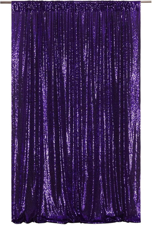 Poise3EHome 4x8ft Purple Sequin Backdrop, Upgrade Shimmer Backdrop for Wedding Christmas Party Photo Booths Event Decorations