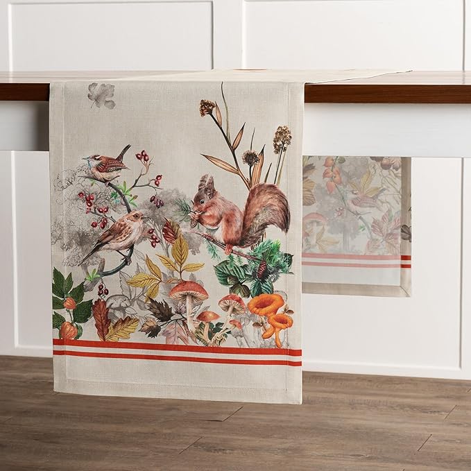 Maison d' Hermine Table Runner 100% Cotton Single Layer Table Runners 72 inches Long for Thanksgiving Christmas Decorations Home Kitchen Dining Party Wedding (Recolte, 14.5" x 72")