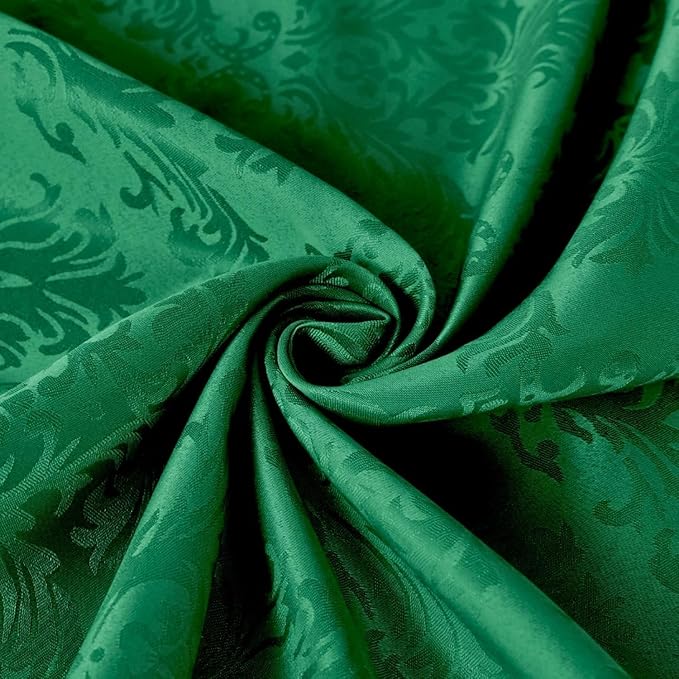 Christmas Green Square Jacquard Tablecloth, Damask Table Cloth, Spill Proof Wrinkle Resistant Tablecloths, Soft Polyester Oblong Table Cover for Holiday,Winter,Kitchen,Parties (Green, 52X52")
