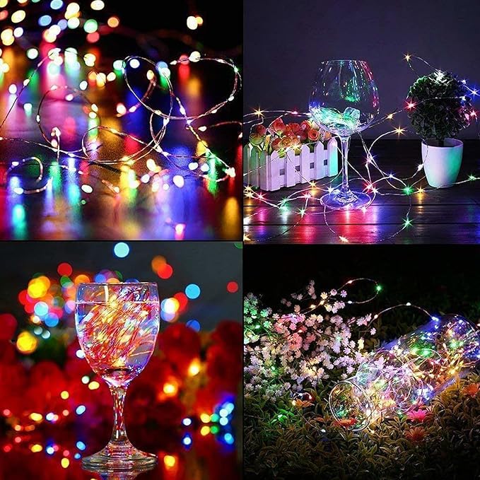 kolpop 30 Pack LED Fairy Lights Battery Operated, 7FT 20 LED Mini Twinkle String Lights Battery Powered Waterproof for Christmas Mason Jars Party (Cool&Warm&Multicolor)