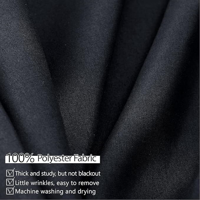 50ft x 10ft Thick Champagne Backdrop Curtains for Parties, 10 Panels 5ft x 10ft Non See Through Black Polyester Wedding Drapes Photo Backdrop for Birthday Party Graudation Photography Home Decor