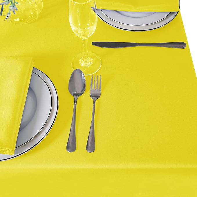 Cupuamon Square Tablecloth 70x70 inch Washable Polyester Fabric Table Cloth for Wedding Party Dining Banquet Decoration（70x70,Yellow）
