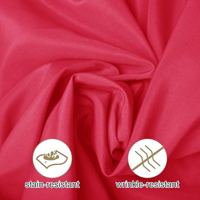 Ascoza 2pack 108 Inch Red Round Tablecloth in Washable Polyester Fabric for Wedding/Banquet/Restaurant/Parties…