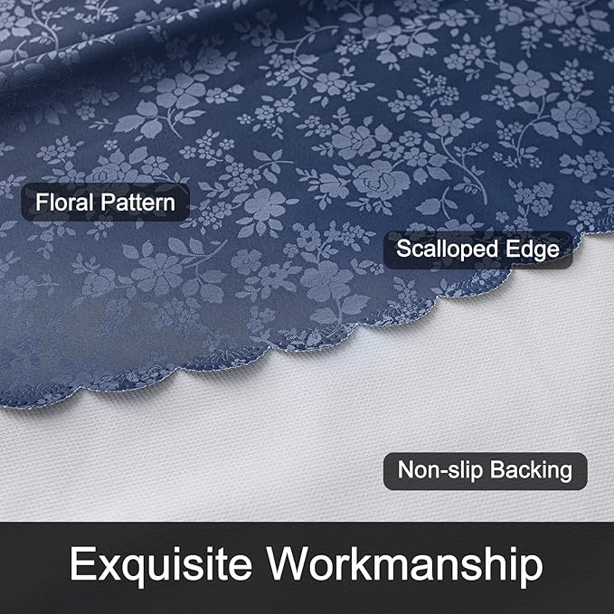 Smiry Rectangle Table Cloth, Waterproof Heavy Duty Vinyl Tablecloths, Wipeable Washable Table Cover for Kitchen and Dining Room (Navy Blue, 54" X 120")