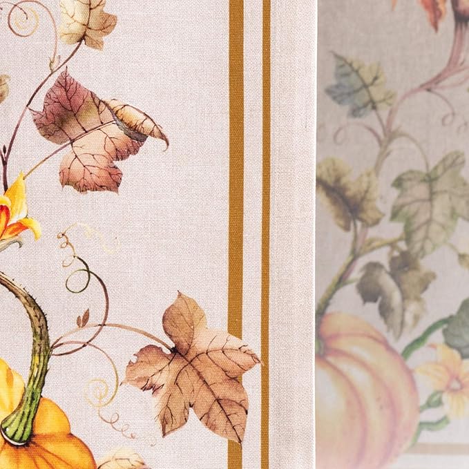 Maison d' Hermine Table Runner 100% Cotton Single Layer Table Runners 60 inches Long for Thanksgiving Christmas Decorations Home Kitchen Dining Party Wedding (Potiron, 14.5" x 60")