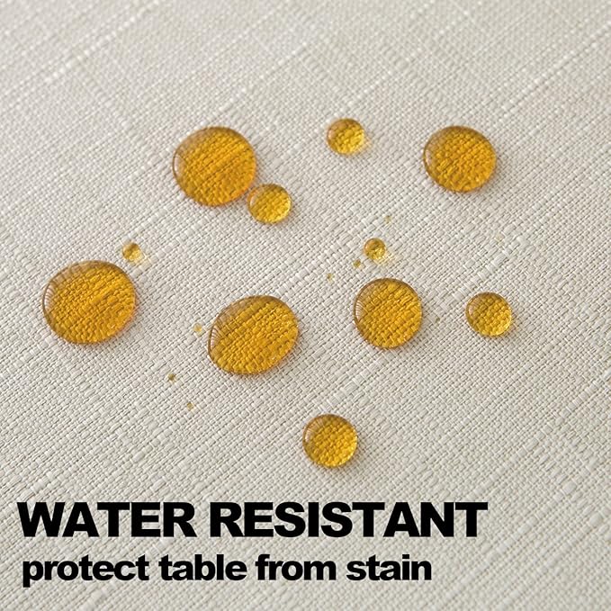 NLMUVW Linen Tablecloth for Round Table 48 Inch Linen Textured Table Cloth Water Resistant Farmhouse Table Cover for Kitchen Dining Cafe Coffee, 48 Inch