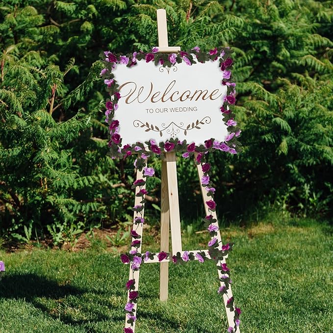 8 Pcs 65.6 Ft Flower Garland Rose Vines, Rose Garland for Decoration, Flower Vine for Room Table Birthday Wedding Party Garden Wall Decor