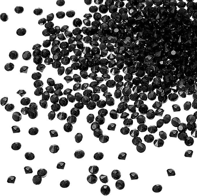 10000Pcs Crystal Acrylic Diamond Fake Gems Vase Filler, 4.5mm Faux Diamonds for Table Scatter Wedding Party, Bridal Shower, Birthday Decoration, Black
