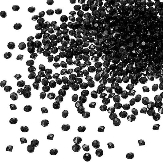 10000Pcs Crystal Acrylic Diamond Fake Gems Vase Filler, 4.5mm Faux Diamonds for Table Scatter Wedding Party, Bridal Shower, Birthday Decoration, Black