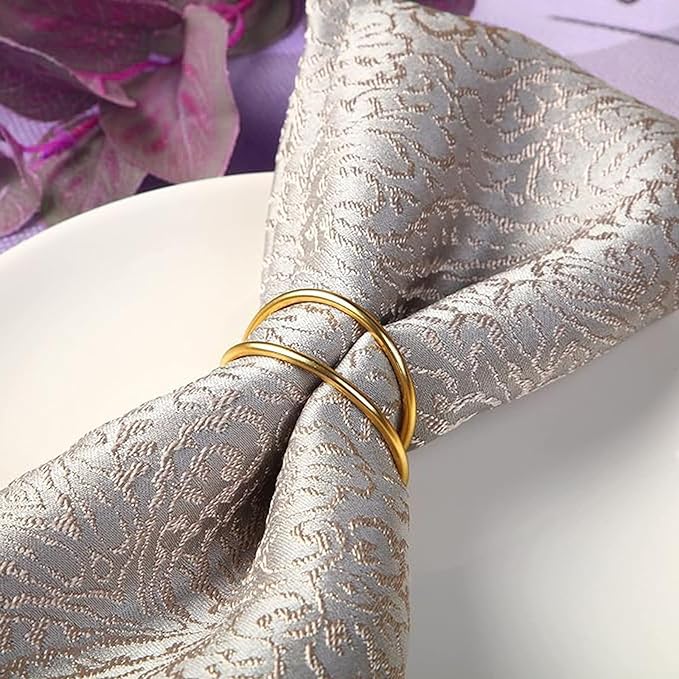 Gold Napkin Rings - 72 PCS Metal Spiral Napkin Rings(Spiral) Napkin Holders Buckles for Family Dinner, Wedding, Party,Table Decorations