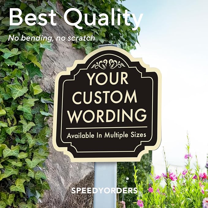 Custom Decorative Outdoor Metal Signs, Personalized Aluminum Sign - Waterproof, 18x18 In Black Charcoal