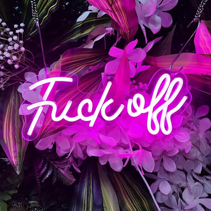 Fuck Off Neon Sign Fuck Off Neon Signs for Wall Decor, Pink Fuck Off Neon Light Pink Room Decor for Wall Decor Bar Party, 12.9" x 5.59"