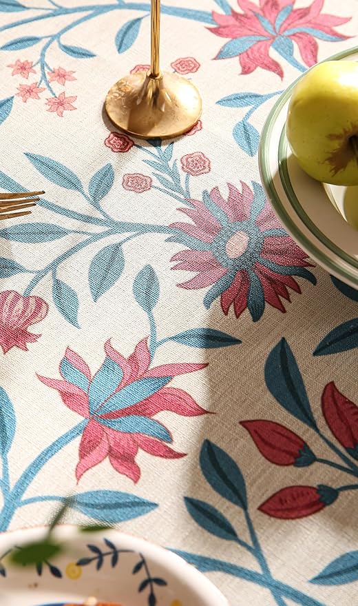 Farmhouse Berry Red Floral Small Table Runner for Table,Decorative Linen 63 Inches Long French Table Runners,Decor Tabletop for Kitchen,Dining,Party,Home,Christmas,12"*63"