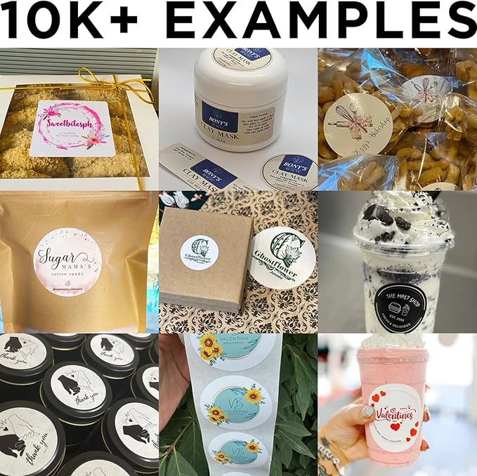 Custom Personalized Labels - Custom Stickers with Any Design Image Logo Text, 100 Labels (Scalloped, 2"x2")