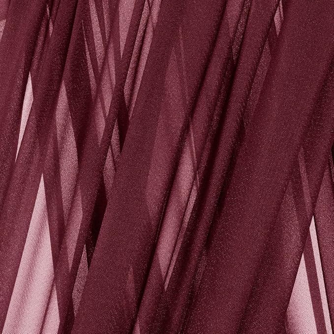 MLMC Burgundy Wedding Arch Draping Fabric 2 Panels 29" x 20 FT Extra Long Gauze Drapes Sheer Backdrop Curtains 6.6 Yards Outdoor Drapery Panels for Wedding Bridal Shower Party Ceiling Decoration