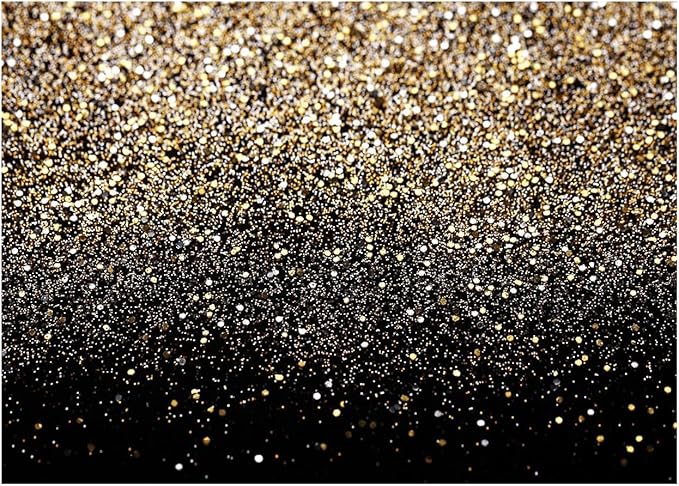 WOLADA Black and Gold Backdrop Golden Glitter Backdrop for Photography Wedding Birthday Baby Shower Party Photo Studio 8x6FT 11176